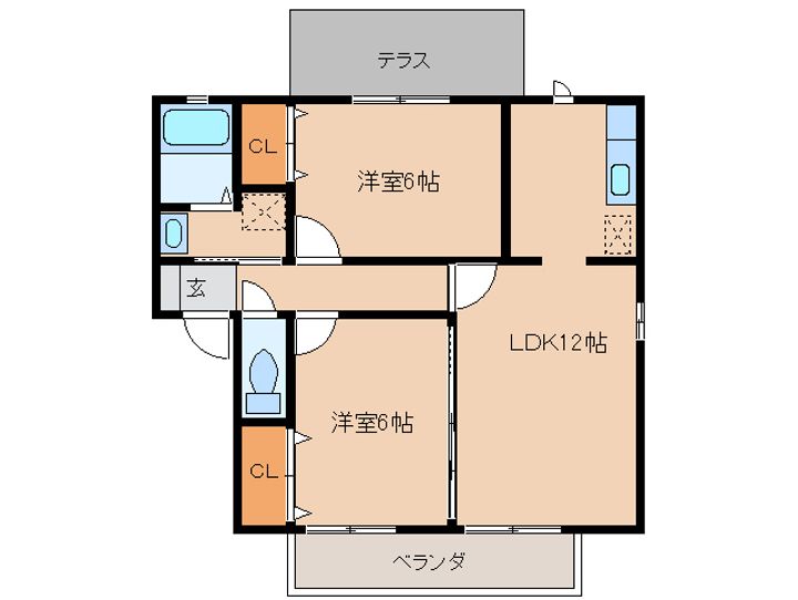 奈良県葛城市竹内(アパート)の賃貸物件の間取り