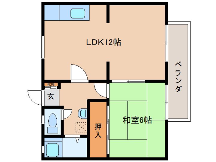 奈良県葛城市疋田(アパート)の賃貸物件201の間取り