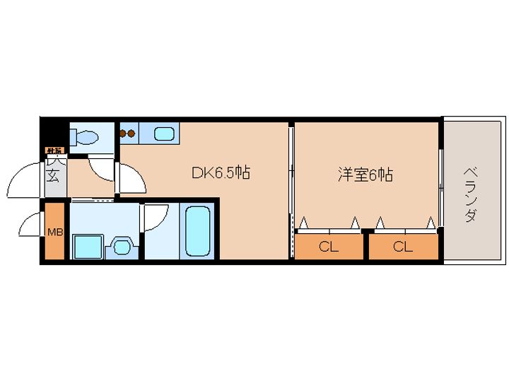 奈良県大和高田市大中南町(マンション)の賃貸物件102の間取り
