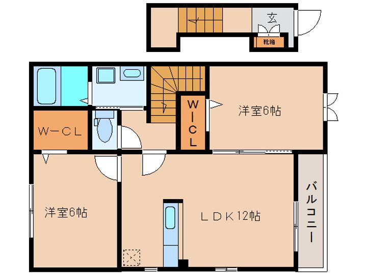 奈良県大和高田市大字市場(アパート)の賃貸物件201の間取り