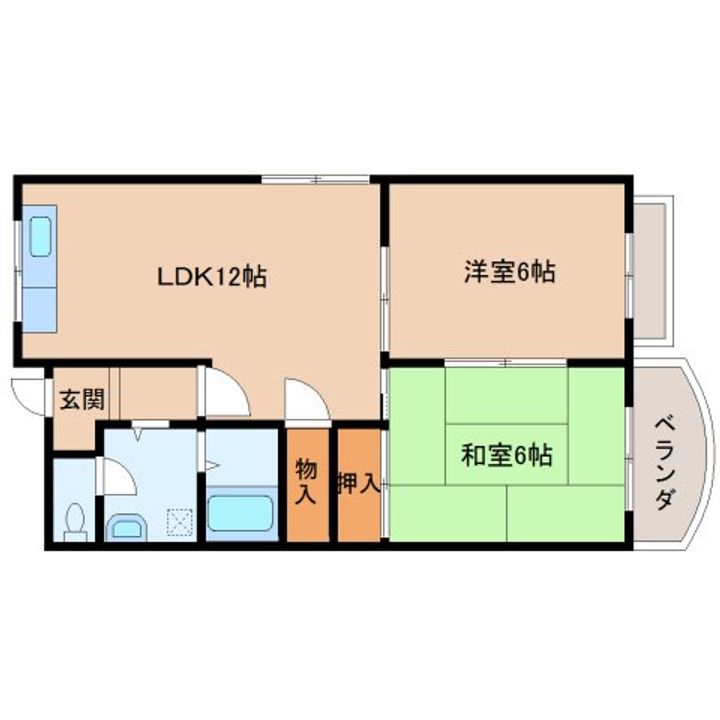 奈良県大和高田市大中南町(マンション)の賃貸物件の間取り