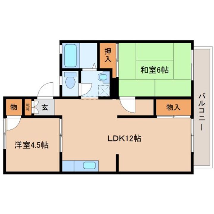 奈良県北葛城郡王寺町舟戸2丁目(アパート)の賃貸物件の間取り