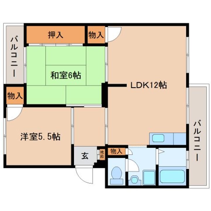 奈良県北葛城郡王寺町王寺1丁目(マンション)の賃貸物件の間取り