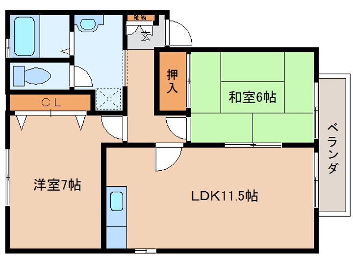 京都府相楽郡精華町光台4丁目(アパート)の賃貸物件の間取り
