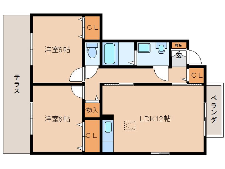 奈良県奈良市疋田町2丁目(アパート)の賃貸物件の間取り