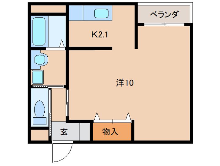 奈良県奈良市西大寺北町1丁目(マンション)の賃貸物件の間取り