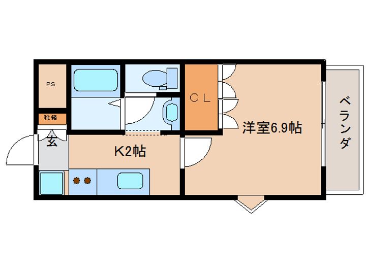 奈良県奈良市五条2丁目(マンション)の賃貸物件の間取り