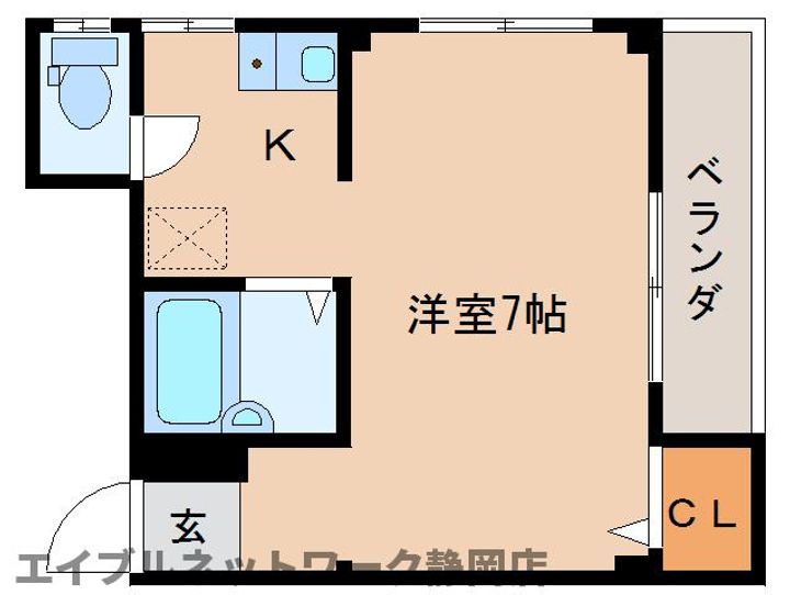 静岡県静岡市葵区上土1丁目(マンション)の賃貸物件の間取り