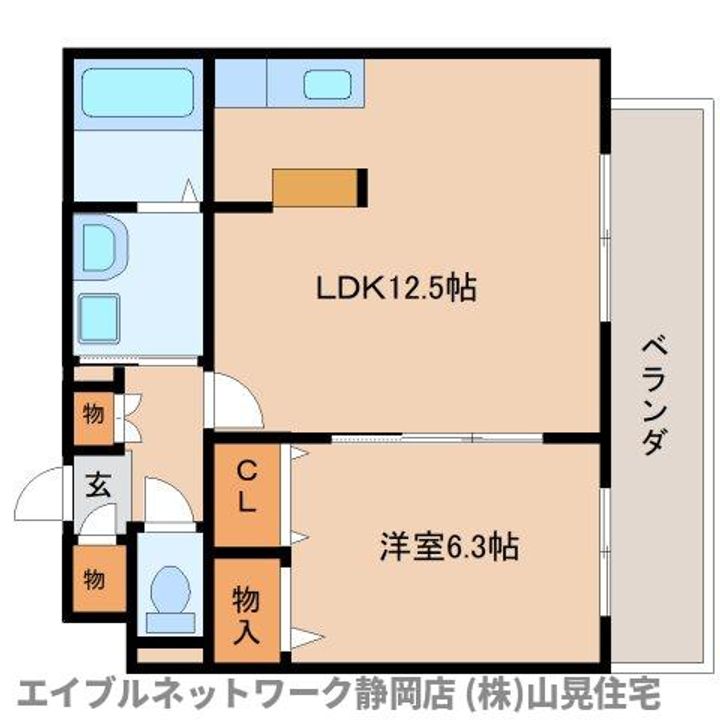 静岡県静岡市葵区大岩3丁目(マンション)の賃貸物件の間取り