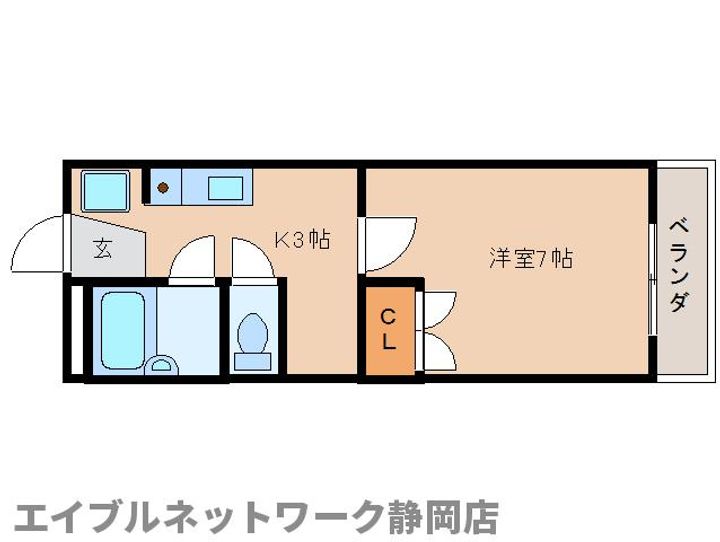 静岡県静岡市葵区大岩4丁目(マンション)の賃貸物件の間取り