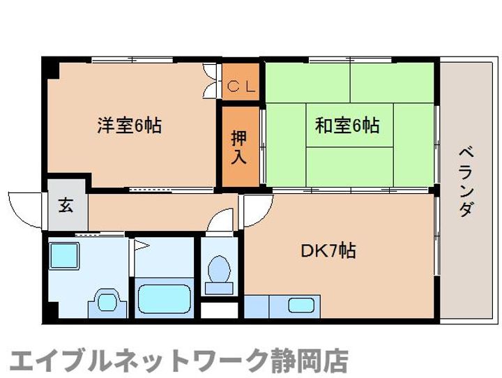 静岡県静岡市葵区太田町(マンション)の賃貸物件の間取り