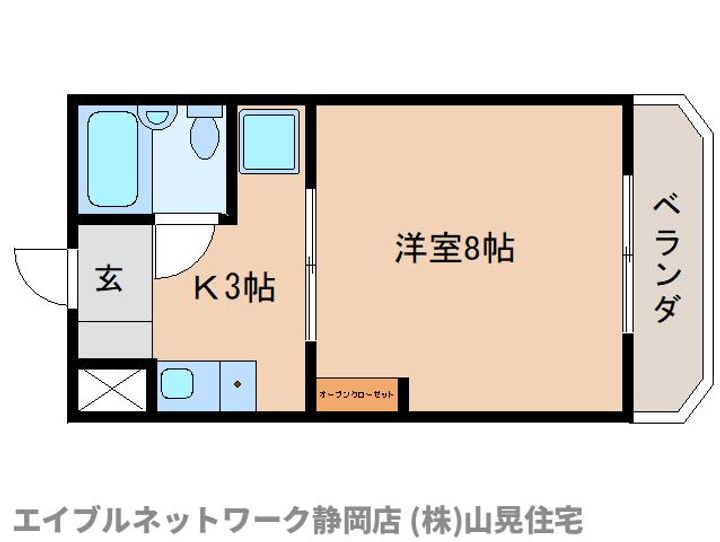 静岡県静岡市葵区新伝馬3丁目(マンション)の賃貸物件の間取り