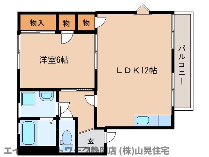 静岡県静岡市葵区千代2丁目(アパート)の賃貸物件201の間取り