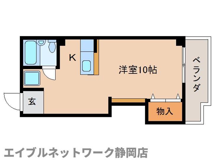 静岡県静岡市葵区鷹匠2丁目(マンション)の賃貸物件の間取り