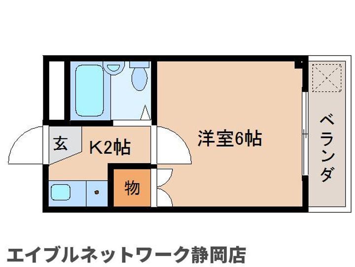 静岡県静岡市葵区東千代田1丁目(マンション)の賃貸物件の間取り