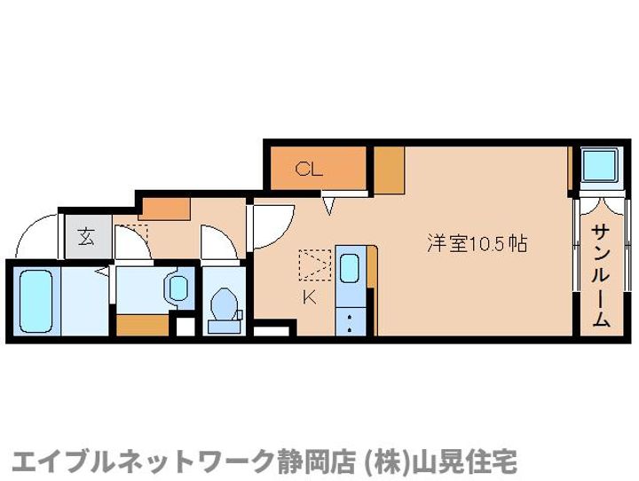 静岡県静岡市葵区東千代田2丁目(アパート)の賃貸物件の間取り