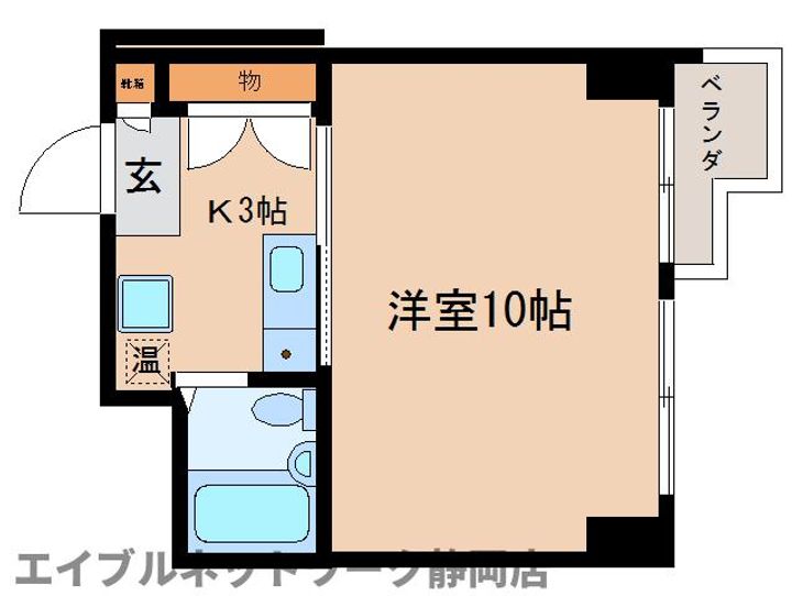 静岡県静岡市葵区人宿町1丁目(マンション)の賃貸物件の間取り