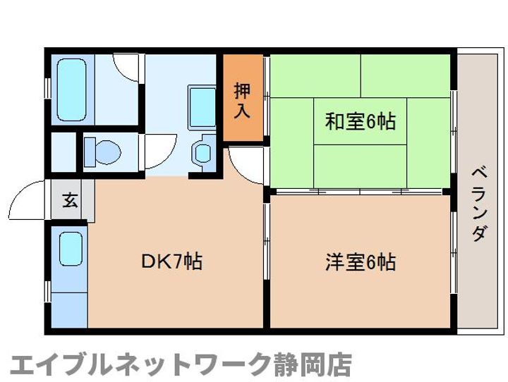 静岡県静岡市駿河区鎌田(マンション)の賃貸物件の間取り
