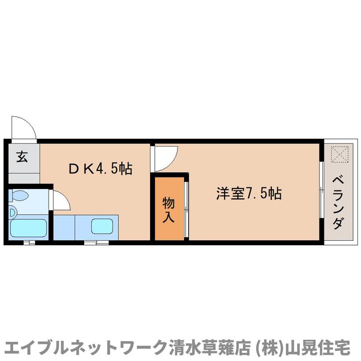 静岡県静岡市葵区瀬名2丁目(マンション)の賃貸物件303の間取り