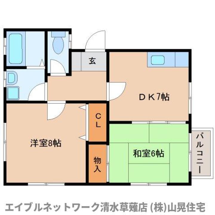 静岡県静岡市清水区吉川(アパート)の賃貸物件202の間取り