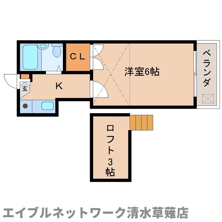 静岡県静岡市清水区七ツ新屋1丁目(アパート)の賃貸物件203の間取り