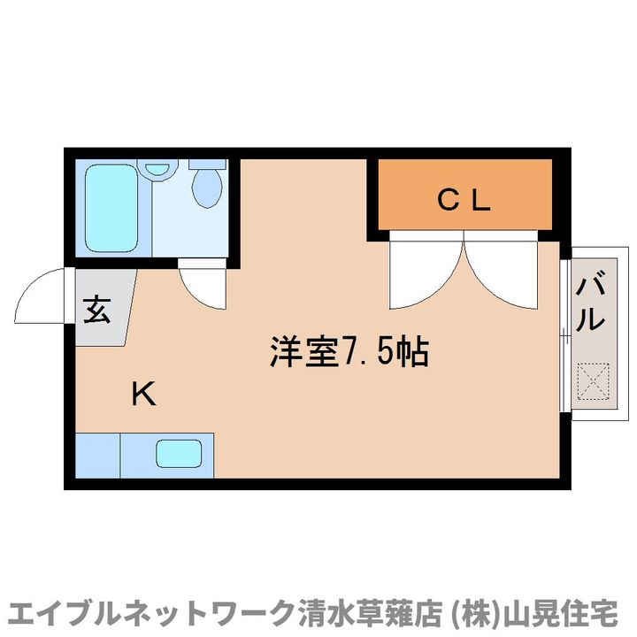 静岡県静岡市清水区七ツ新屋1丁目(アパート)の賃貸物件201の間取り