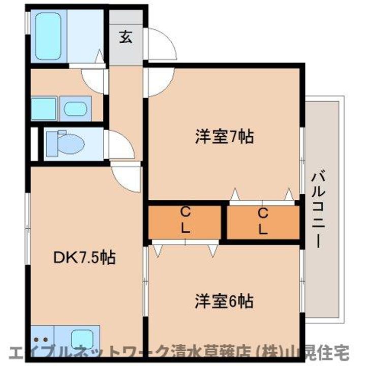 静岡県静岡市清水区半左衛門新田(アパート)の賃貸物件202の間取り