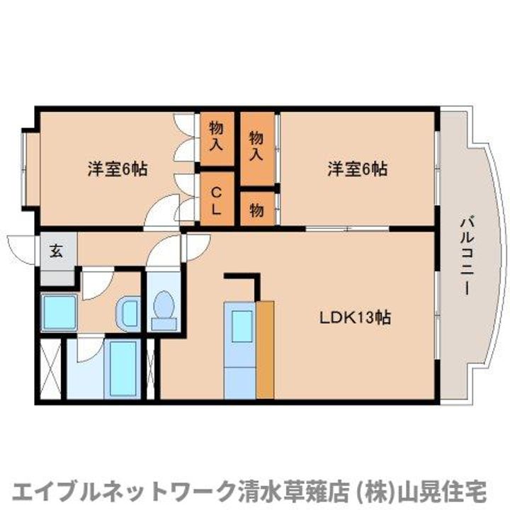 静岡県静岡市清水区馬走(マンション)の賃貸物件203の間取り