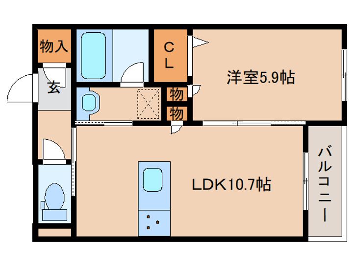 奈良県奈良市大宮町6丁目(マンション)の賃貸物件の間取り