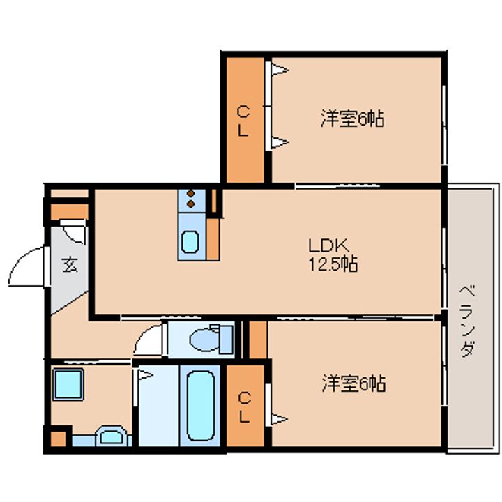 奈良県奈良市大安寺7丁目(アパート)の賃貸物件の間取り
