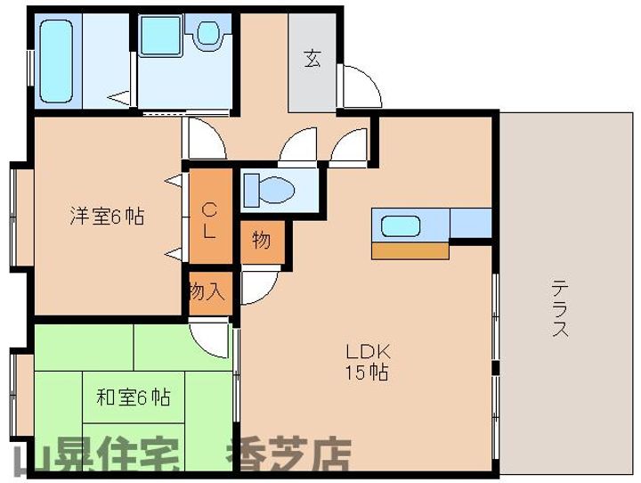 奈良県香芝市今泉(アパート)の賃貸物件101の間取り