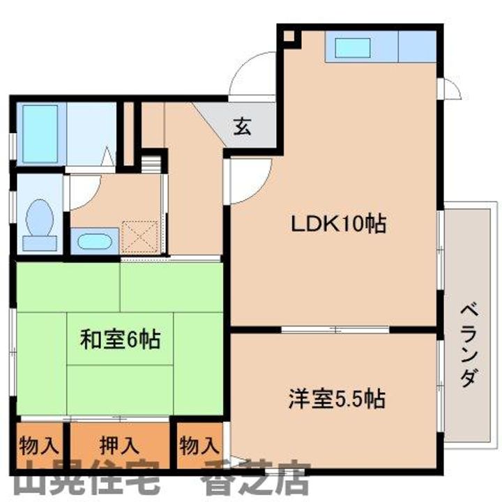 奈良県香芝市五位堂2丁目(アパート)の賃貸物件202の間取り