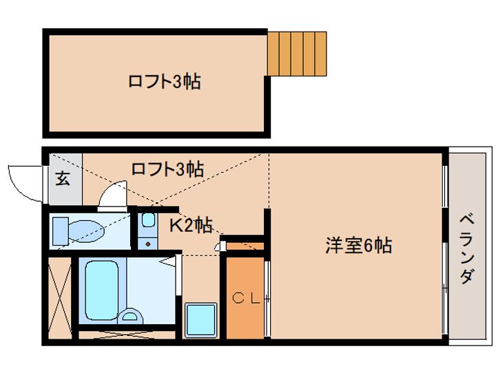 奈良県香芝市別所(マンション)の賃貸物件101の間取り