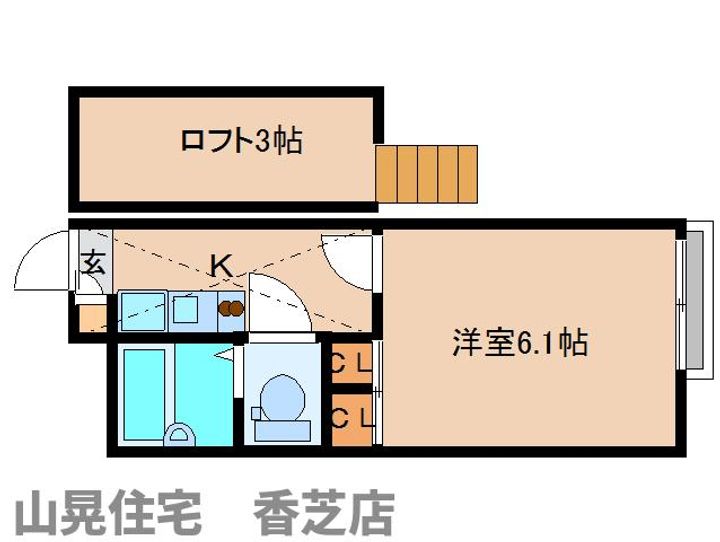 奈良県香芝市狐井(アパート)の賃貸物件106の間取り