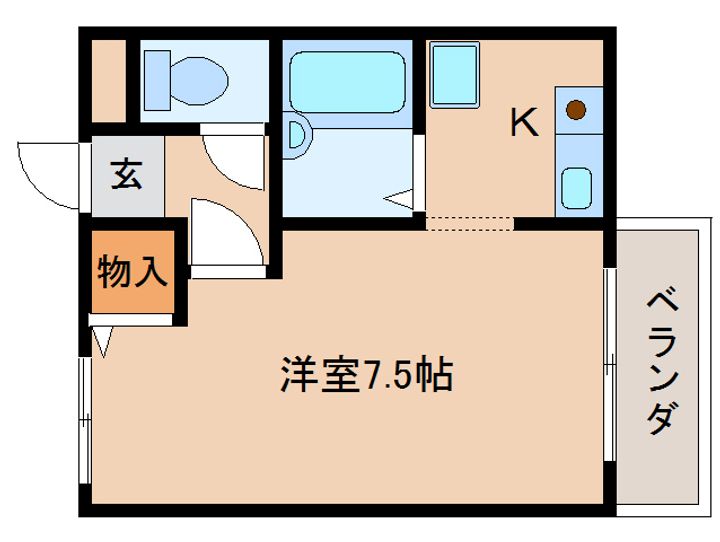 奈良県天理市前栽町(マンション)の賃貸物件の間取り