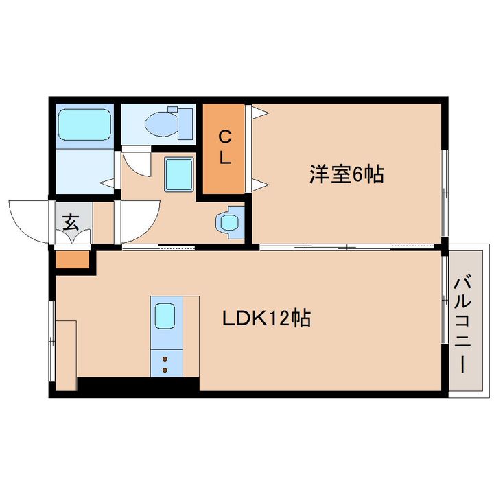 奈良県天理市東井戸堂町(アパート)の賃貸物件の間取り