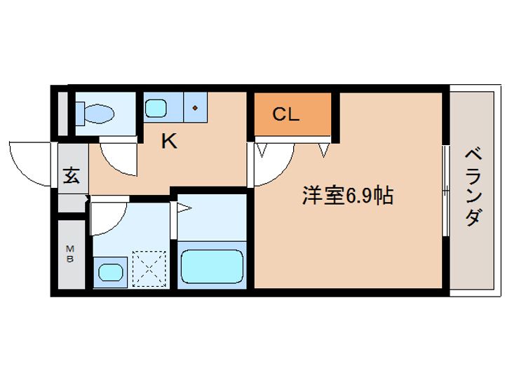奈良県天理市川原城町(マンション)の賃貸物件の間取り