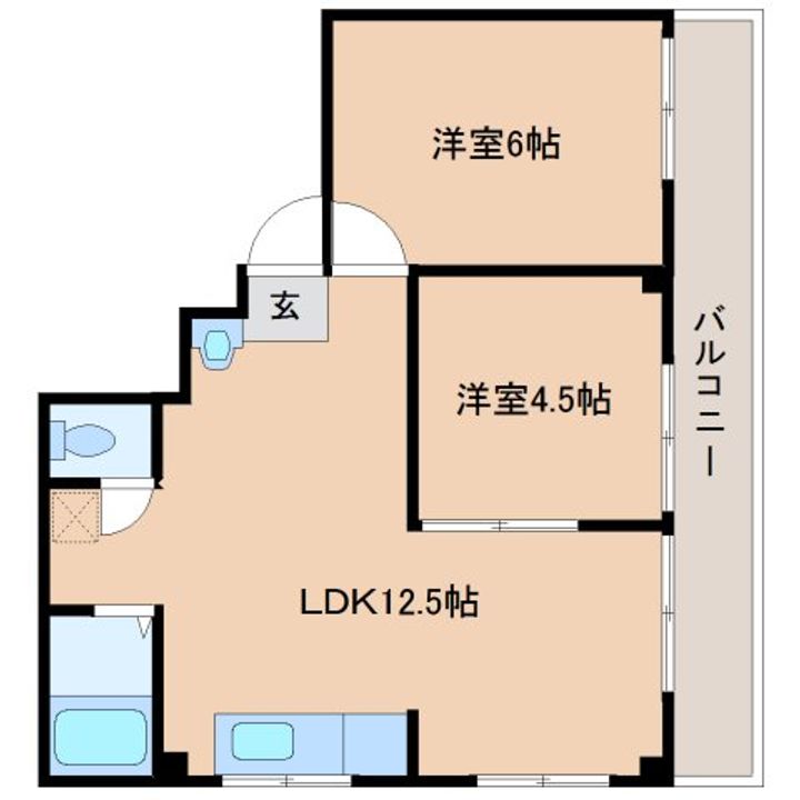 奈良県天理市勾田町(マンション)の賃貸物件の間取り