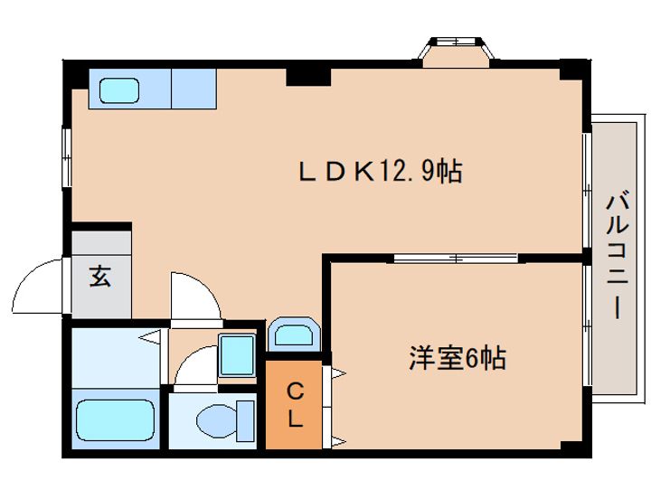奈良県天理市指柳町(アパート)の賃貸物件の間取り
