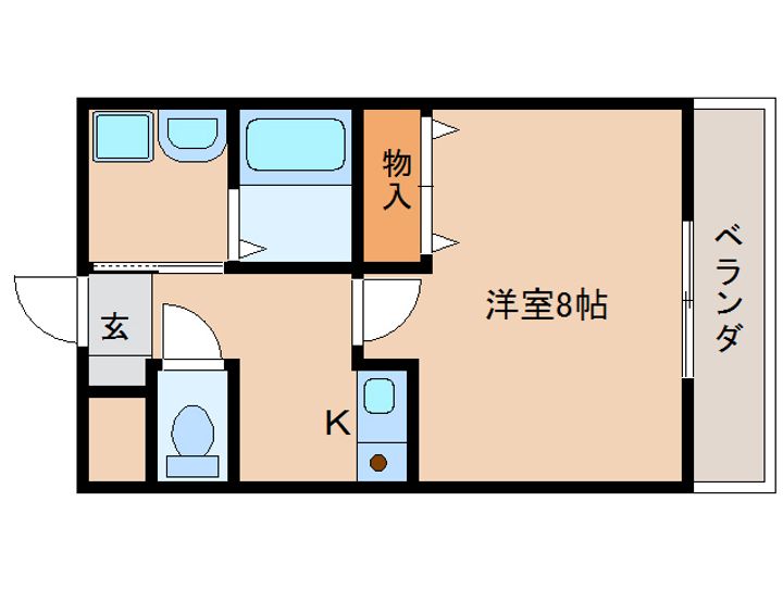奈良県天理市田井庄町(アパート)の賃貸物件の間取り