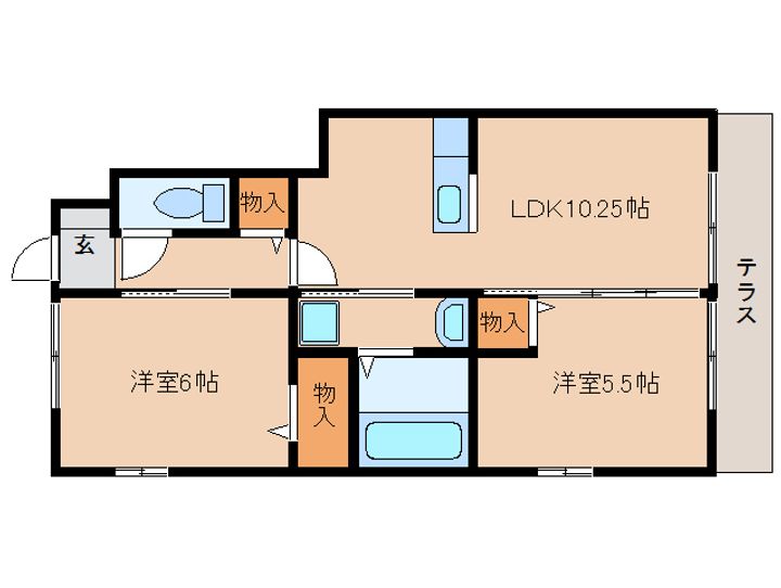 奈良県天理市櫟本町(アパート)の賃貸物件の間取り