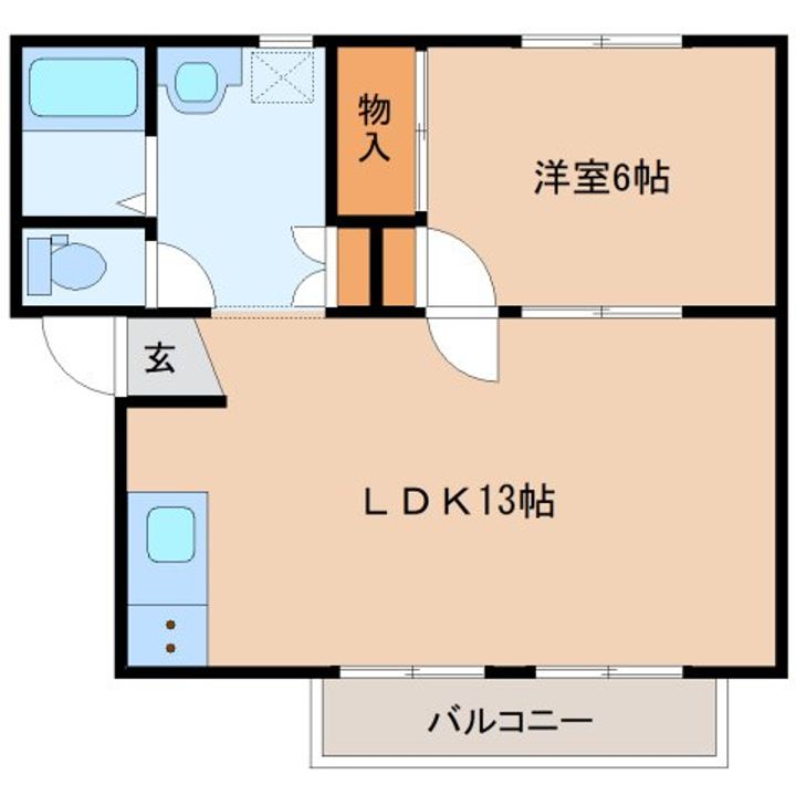 奈良県天理市櫟本町(アパート)の賃貸物件の間取り