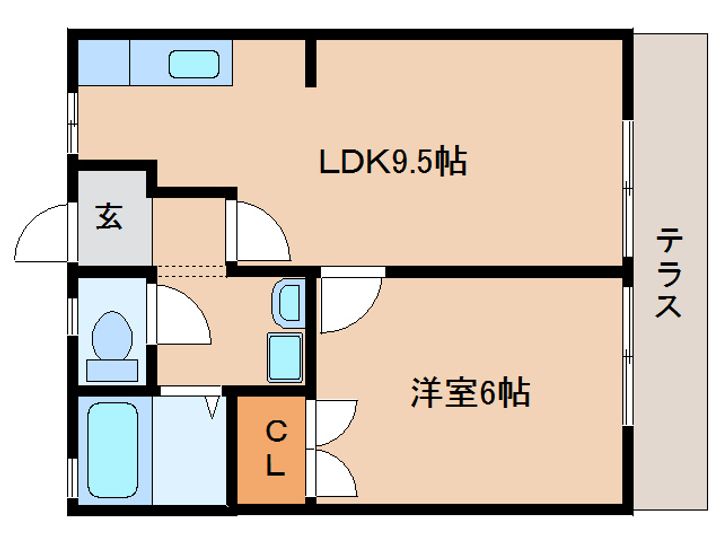 奈良県天理市櫟本町(アパート)の賃貸物件の間取り