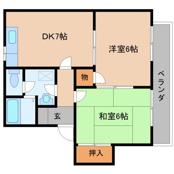 奈良県桜井市大字三輪(アパート)の賃貸物件202の間取り
