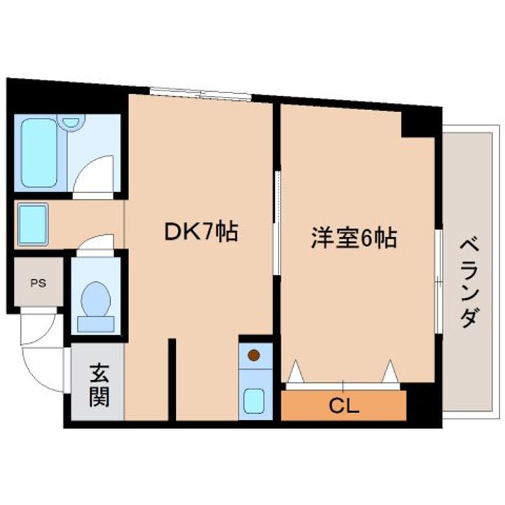 奈良県生駒市谷田町(マンション)の賃貸物件の間取り