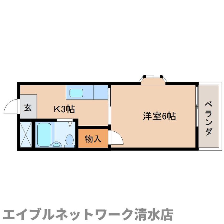 静岡県静岡市清水区折戸5丁目(アパート)の賃貸物件の間取り