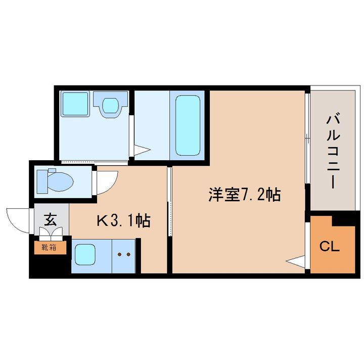 奈良県大和郡山市東岡町(アパート)の賃貸物件の間取り