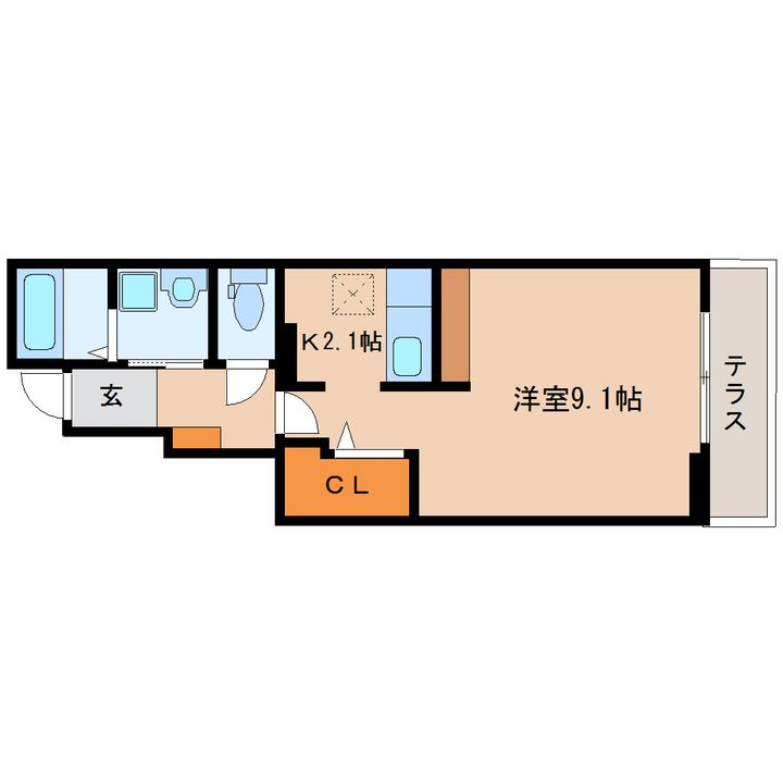 奈良県大和郡山市筒井町(アパート)の賃貸物件の間取り