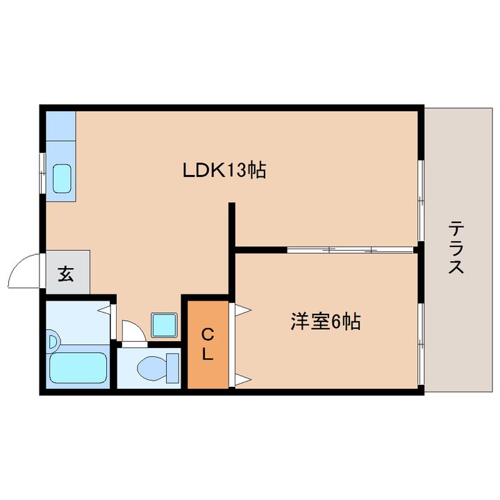奈良県大和郡山市高田町(アパート)の賃貸物件の間取り