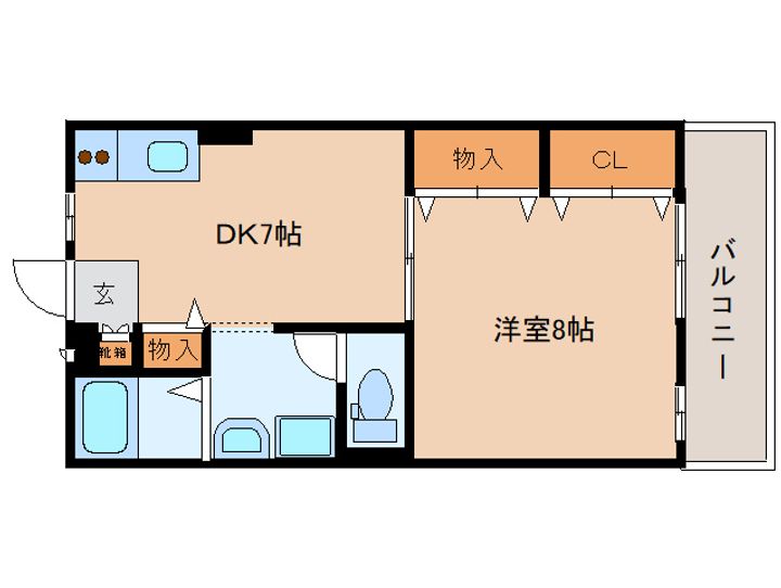 奈良県大和郡山市小林町西1丁目(アパート)の賃貸物件の間取り